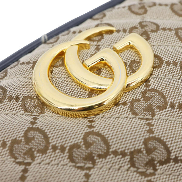 GUCCI Marmont Small Monogram Canvas Camera Crossbody Bag Beige 447632