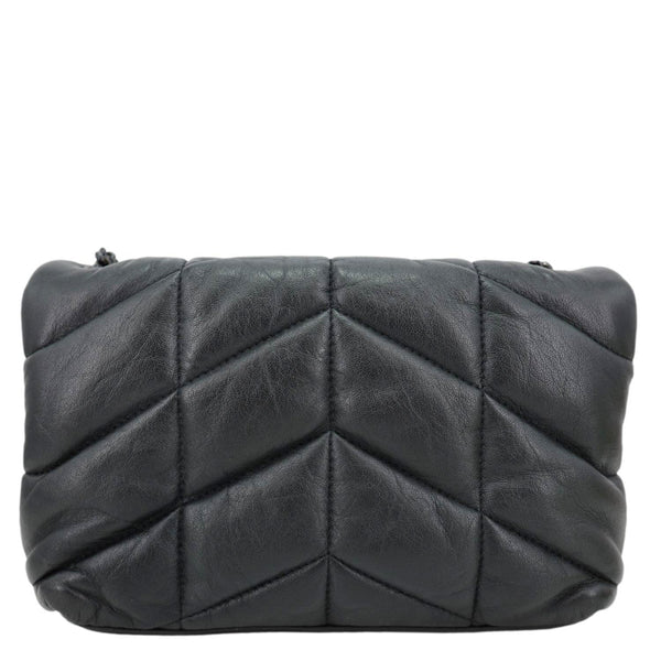 YVES SAINT LAURENT Toy Loulou Puffer Quilted Lambskin Leather Crossbody Bag Black
