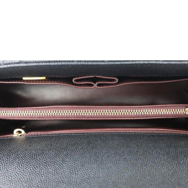 CHANEL Coco Large Quilted Caviar Shoulder Bag Black