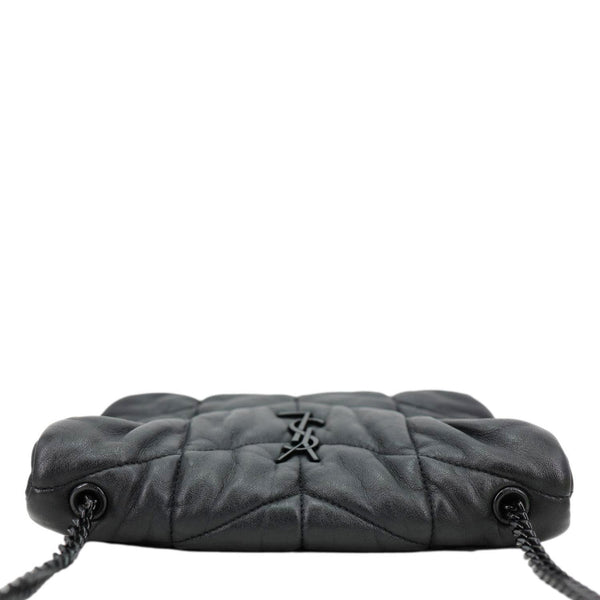YVES SAINT LAURENT Toy Loulou Puffer Quilted Lambskin Leather Crossbody Bag Black