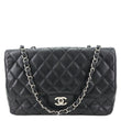 CHANEL Jumbo Classic Single Flap Quilted Caviar Leather Shoulder Bag Black