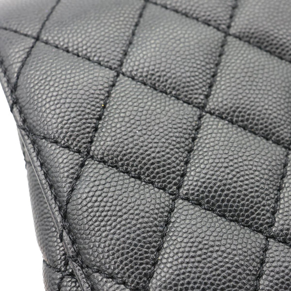 CHANEL Coco Large Quilted Caviar Shoulder Bag Black