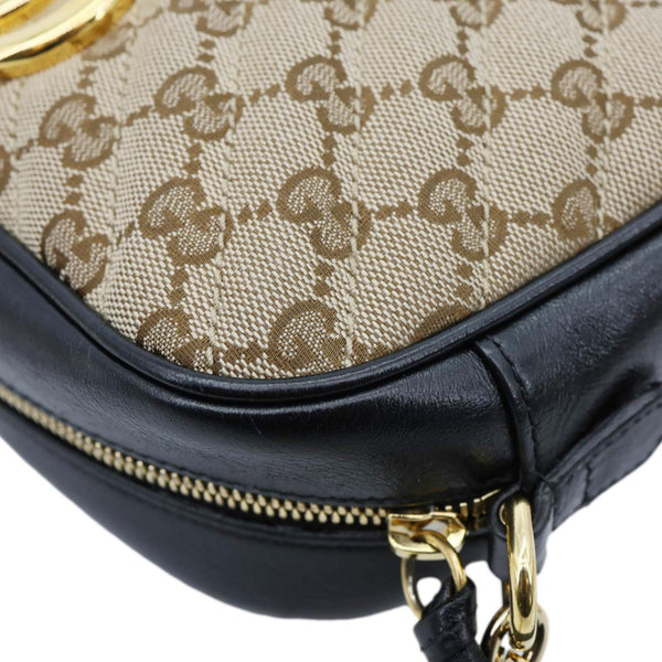 GUCCI Marmont Small Monogram Canvas Camera Crossbody Bag Beige 447632