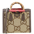 GUCCI Diana Bamboo Small GG Jumbo Canvas Tote Bag Beige 660195
