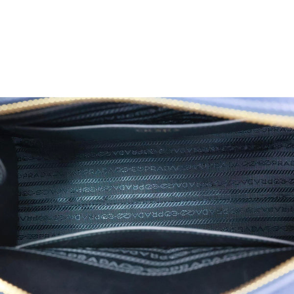 PRADA Esplanade Medium Saffiano City Calfskin Leather Crossbody Bag Navy Blue