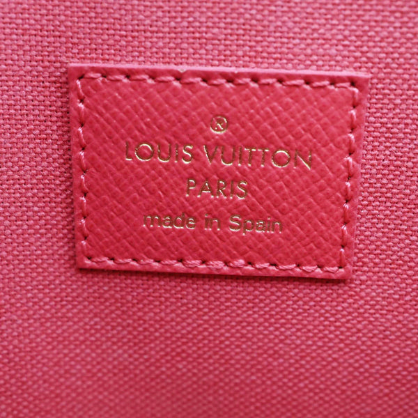 LOUIS VUITTON Studded Pochette Felicie Damier Azur Crossbody Bag Fuchsia