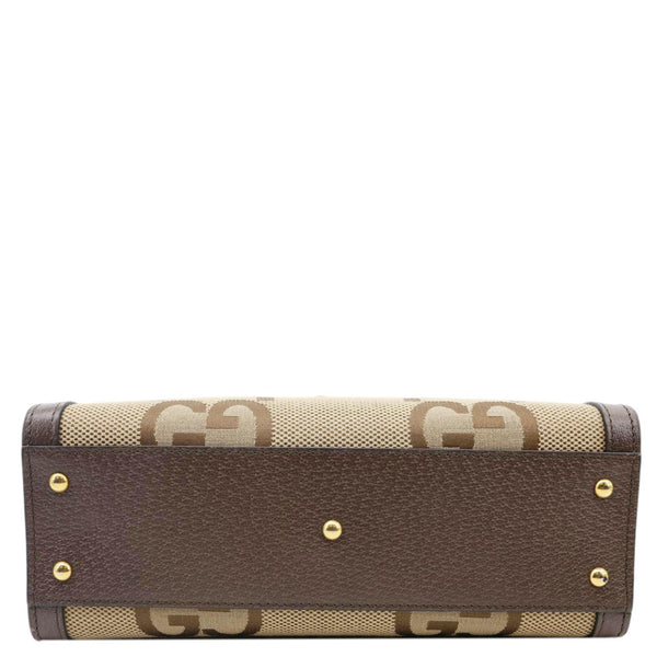 GUCCI Diana Bamboo Small GG Jumbo Canvas Tote Bag Beige 660195