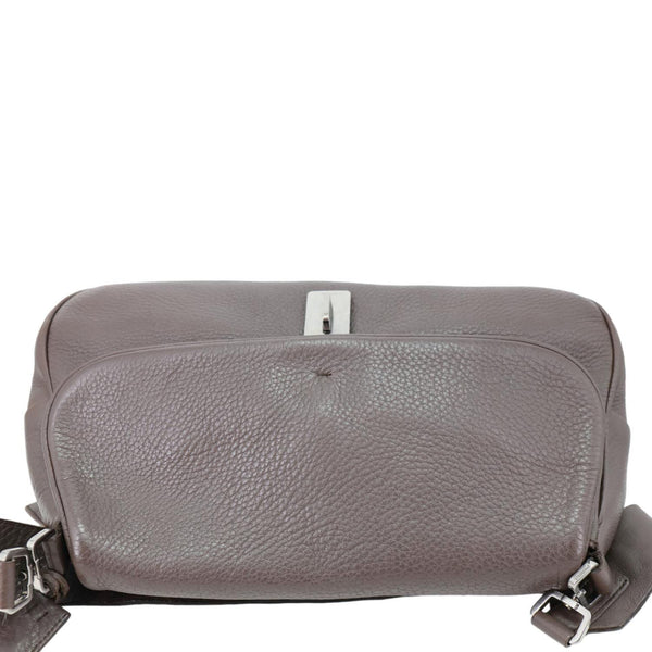 PRADA 2000s Pebbled Leather Shoulder Bag Gray
