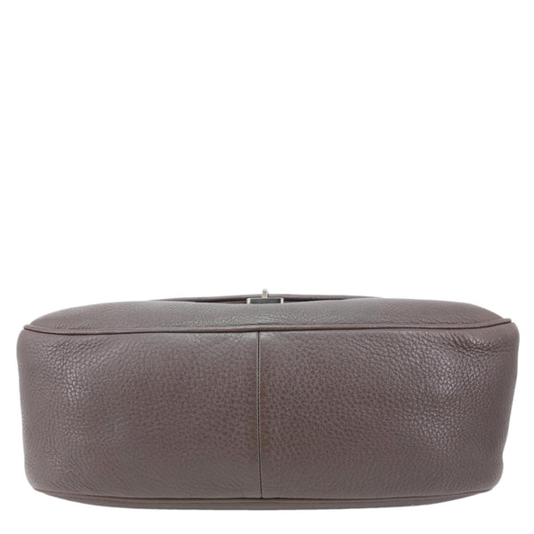 PRADA 2000s Pebbled Leather Shoulder Bag Gray