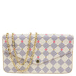 LOUIS VUITTON Studded Pochette Felicie Damier Azur Crossbody Bag Fuchsia