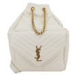 YVES SAINT LAURENT Joe Drawstring Leather Backpack Bag Off White