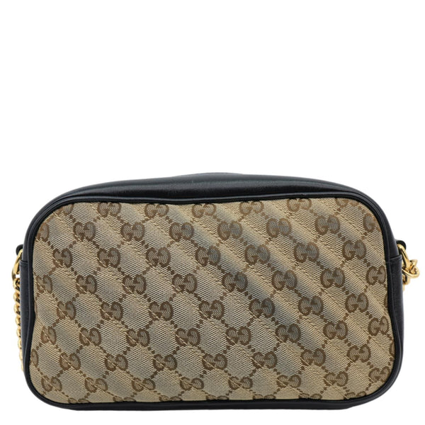 GUCCI Marmont Small Monogram Canvas Crossbody Camera Bag Beige 447632