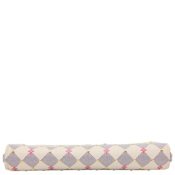 LOUIS VUITTON Studded Pochette Felicie Damier Azur Crossbody Bag Fuchsia