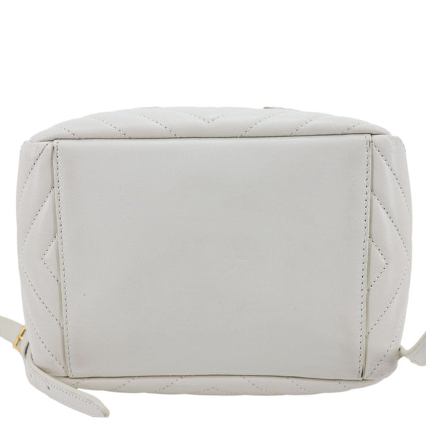 YVES SAINT LAURENT Joe Drawstring Leather Backpack Bag Off White