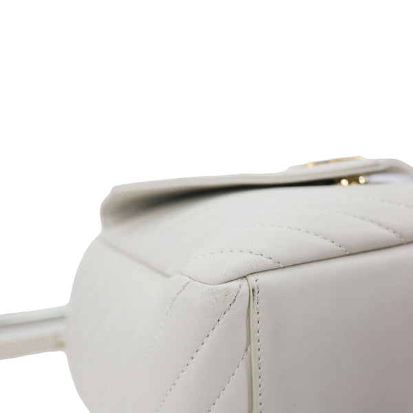 YVES SAINT LAURENT Joe Drawstring Leather Backpack Bag Off White