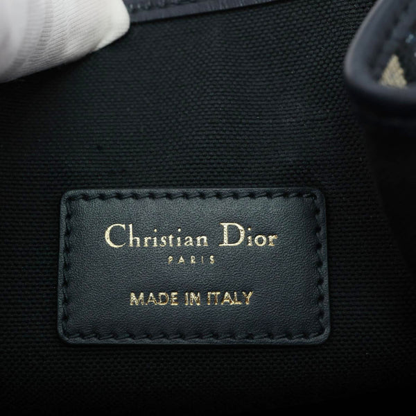 CHRISTIAN DIOR C'est Dior Medium Oblique Calfskin Bucket Bag Navy Blue