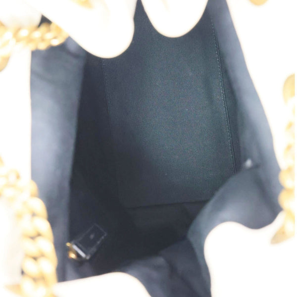 YVES SAINT LAURENT Joe Drawstring Leather Backpack Bag Off White
