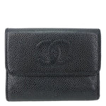 CHANEL Timeless CC Flap Caviar Leather Card Holder Black