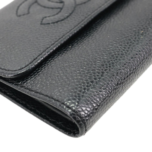 CHANEL Timeless CC Flap Caviar Leather Card Holder Black