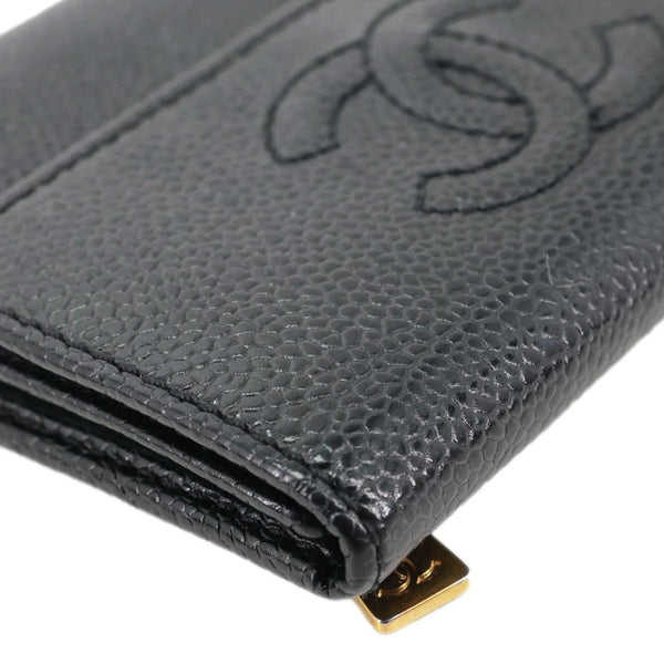 CHANEL Timeless CC Flap Caviar Leather Card Holder Black