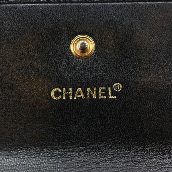 CHANEL Timeless CC Flap Caviar Leather Card Holder Black