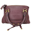 CHLOE Marcie Medium Grained Calfskin Satchel Bag Burgundy
