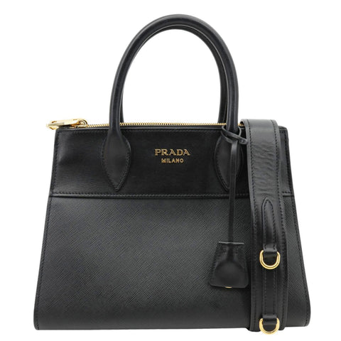 PRADA Paradigme Saffiano Leather Tote Shoulder Bag Black