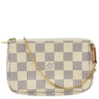 LOUIS VUITTON Pochette Accessoires Mini Damier Azur Pouch White