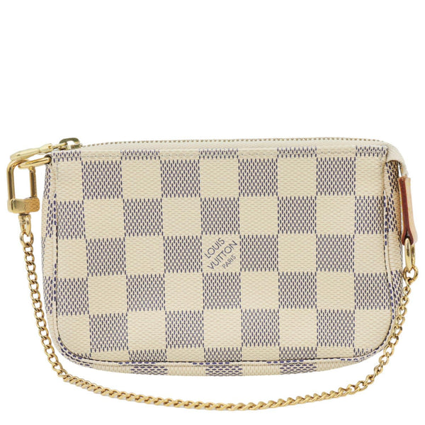 LOUIS VUITTON Pochette Accessoires Mini Damier Azur Pouch White
