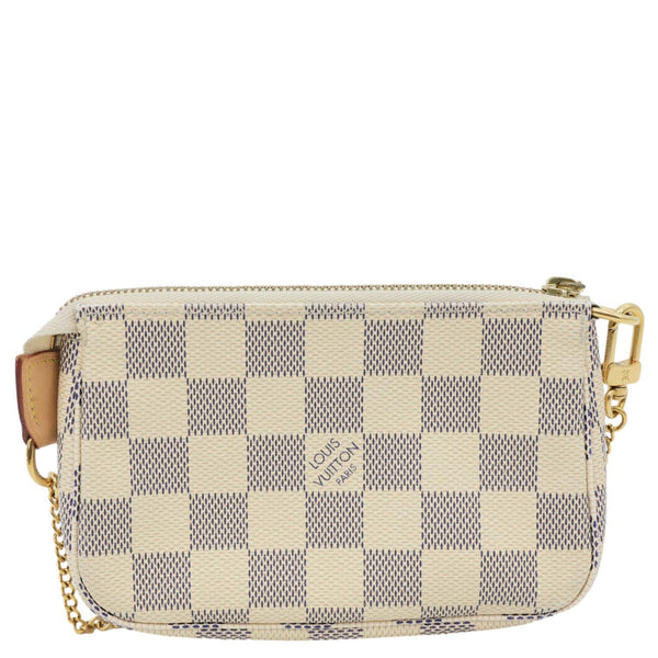 LOUIS VUITTON Pochette Accessoires Mini Damier Azur Pouch White