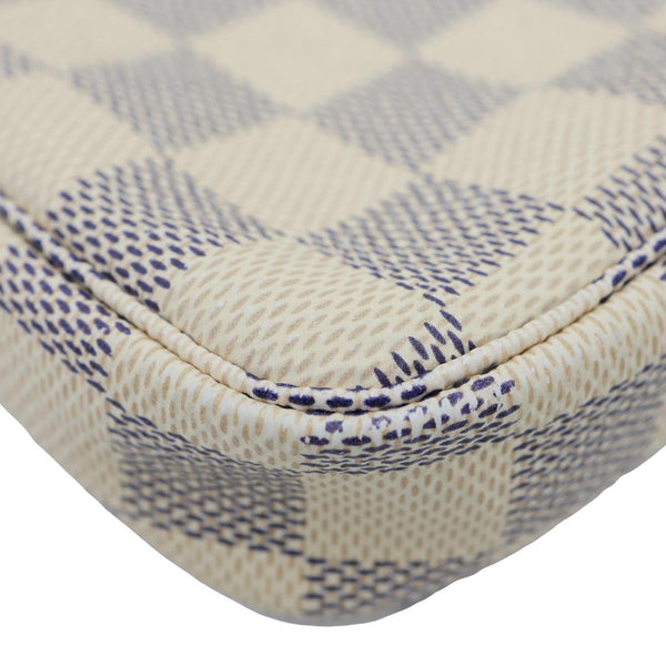 LOUIS VUITTON Pochette Accessoires Mini Damier Azur Pouch White