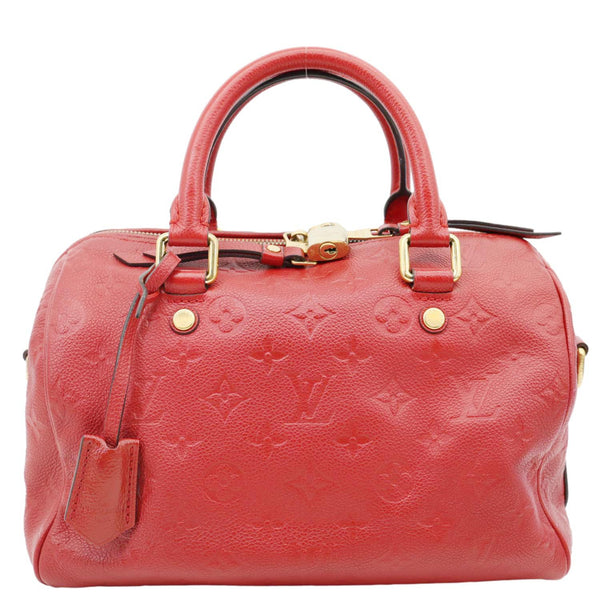 LOUIS VUITTON Speedy 25 Bandouliere Monogram Empreinte Crossbody Bag Red