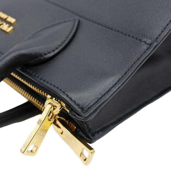 PRADA Paradigme Saffiano Leather Tote Shoulder Bag Black