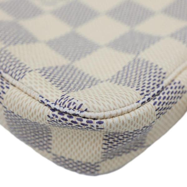 LOUIS VUITTON Pochette Accessoires Mini Damier Azur Pouch White