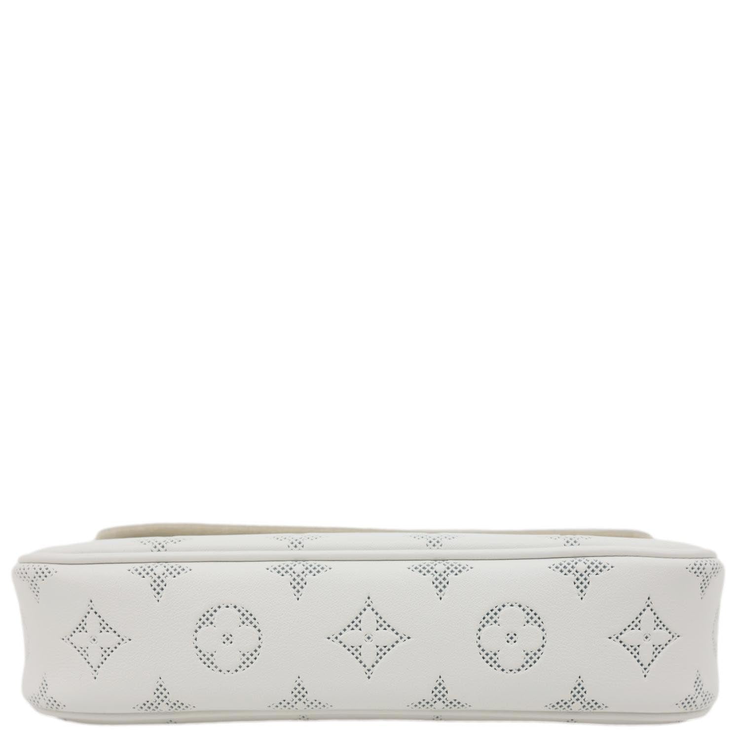 LOUIS VUITTON Ivy Perforated Monogram Flower Wallet On Chain White