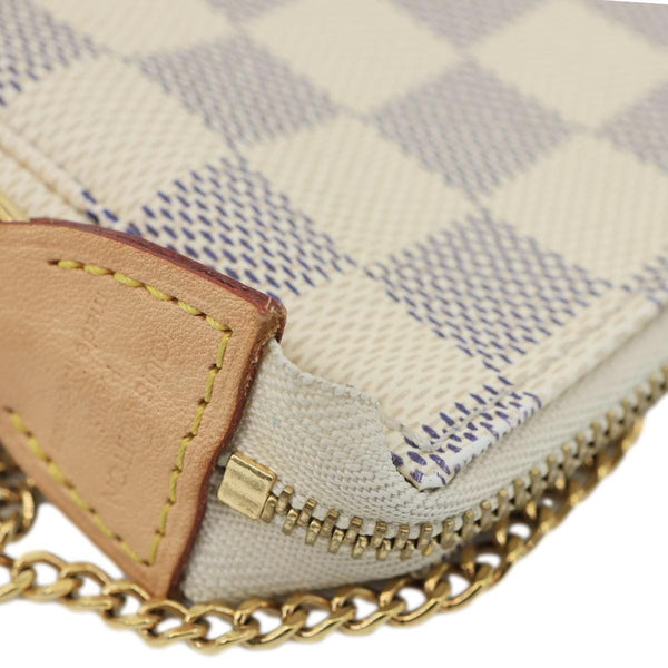 LOUIS VUITTON Pochette Accessoires Mini Damier Azur Pouch White