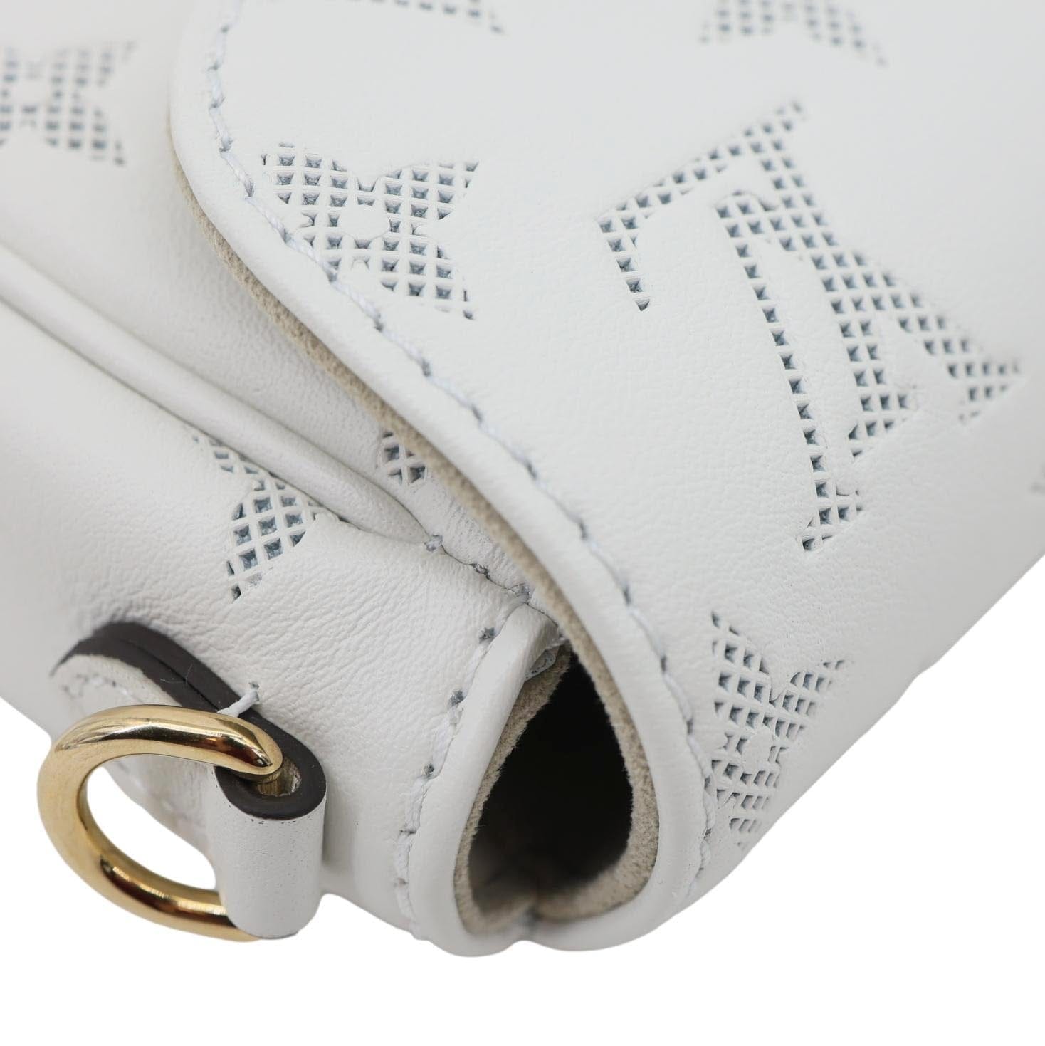 LOUIS VUITTON Ivy Perforated Monogram Flower Wallet On Chain White