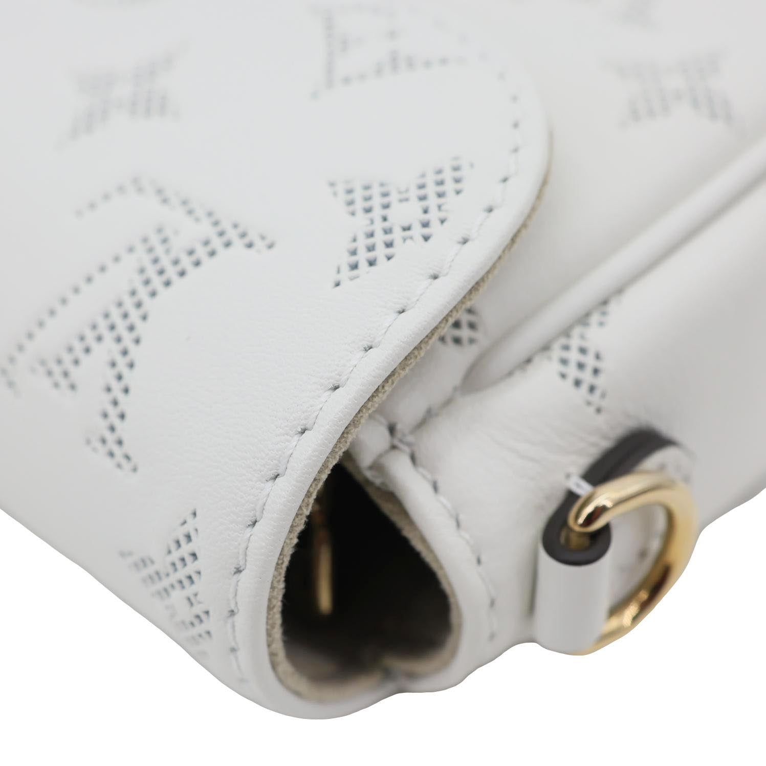 LOUIS VUITTON Ivy Perforated Monogram Flower Wallet On Chain White