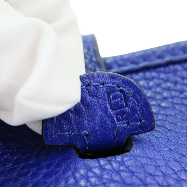 HERMES Evelyne TPM Clemence Leather Crossbody Bag Blue