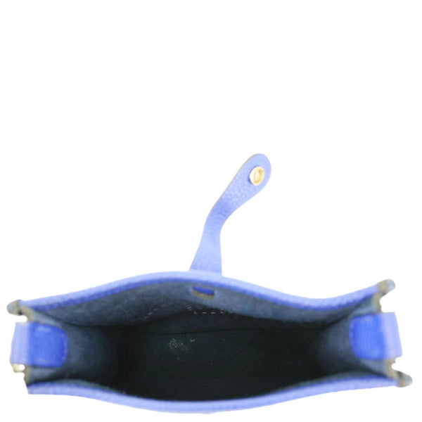 HERMES Evelyne TPM Clemence Leather Crossbody Bag Blue