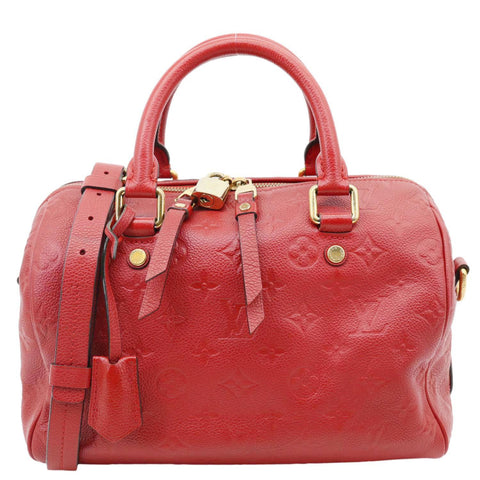 LOUIS VUITTON Speedy 25 Bandouliere Monogram Empreinte Crossbody Bag Red