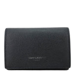 YVES SAINT LAURENT Multicles Grain De Poudre Leather 6 Keys Holder Black