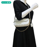 LOUIS VUITTON Ivy Perforated Monogram Flower Wallet On Chain White