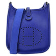 HERMES Evelyne TPM Clemence Leather Crossbody Bag Blue