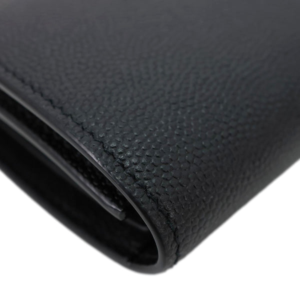 YVES SAINT LAURENT Multicles Grain De Poudre Leather 6 Keys Holder Black