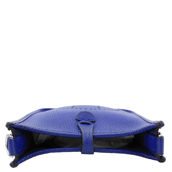 HERMES Evelyne TPM Clemence Leather Crossbody Bag Blue