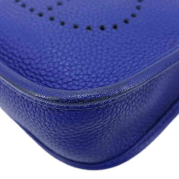HERMES Evelyne TPM Clemence Leather Crossbody Bag Blue