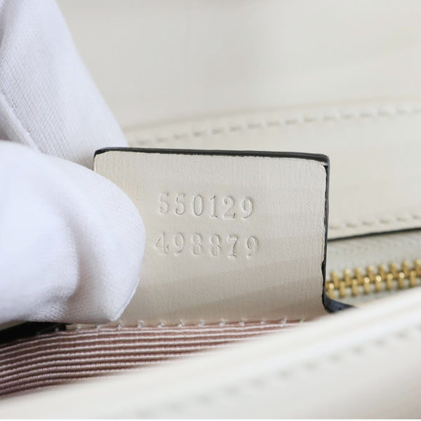 GUCCI Arli Small Smooth Leather Shoulder Bag White 550129