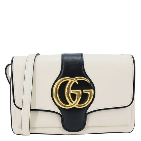 GUCCI Arli Small Smooth Leather Shoulder Bag White 550129