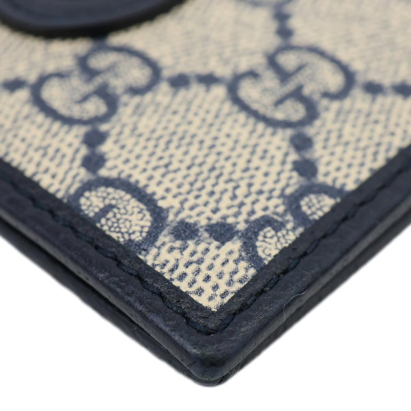 GUCCI Retro Interlocking G Monogram Supreme Canvas Card Case Beige 699267